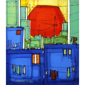 Salman Farooqi, 14 x 16 Inch, Acrylic on Canvas, Cityscape Painting-AC-SF-133